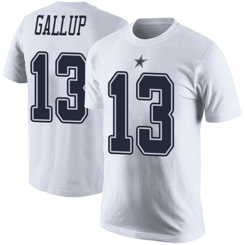 Men Dallas Cowboys White Michael Gallup Rush Pride Name and Number #13 Nike NFL T Shirt->women nfl jersey->Women Jersey